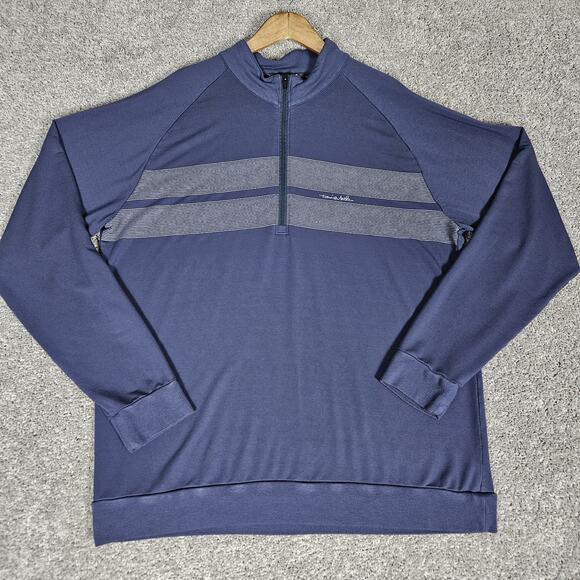 Travis Mathew Sweatshirt Mens 2XL Blue 1/4 Zip Golf Stretch Rayon Soft Preppy - Picture 1 of 11